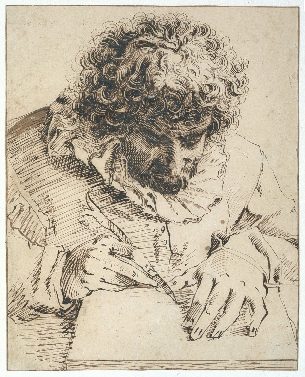 Gillis van Breen的肖像，1568-1617（钢笔和画笔） 作者 亨德里克·古尔齐乌斯（Hendrik Goltzius）