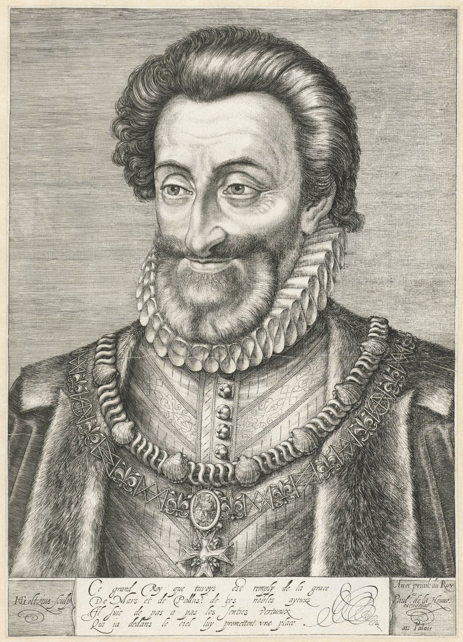 法国国王亨利四世的肖像，c.1600 作者 亨德里克·古尔齐乌斯（Hendrik Goltzius）