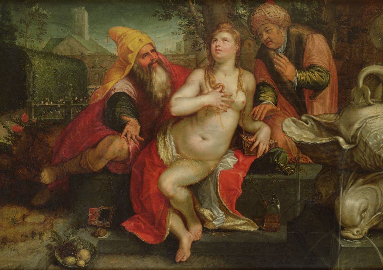 苏珊娜和长老，1607 作者 亨德里克·古尔齐乌斯（Hendrik Goltzius）