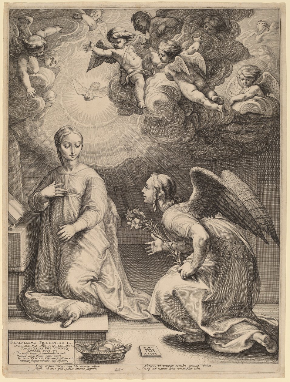 天使报喜 作者 亨德里克·古尔齐乌斯（Hendrik Goltzius）
