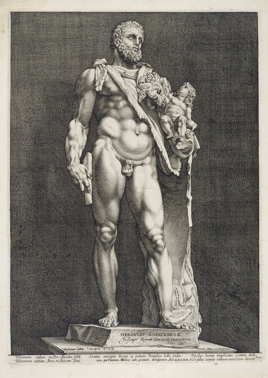 皇帝Commodus作为赫拉克勒斯 作者 亨德里克·古尔齐乌斯（Hendrik Goltzius）
