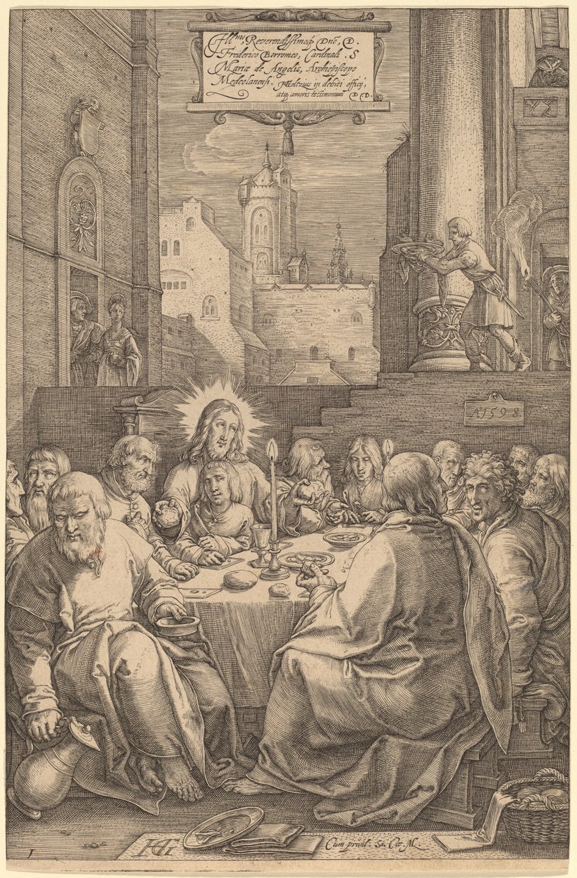 最后的晚餐 作者 亨德里克·古尔齐乌斯（Hendrik Goltzius）
