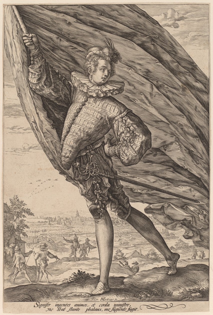 持标者，向左转 作者 亨德里克·古尔齐乌斯（Hendrik Goltzius）