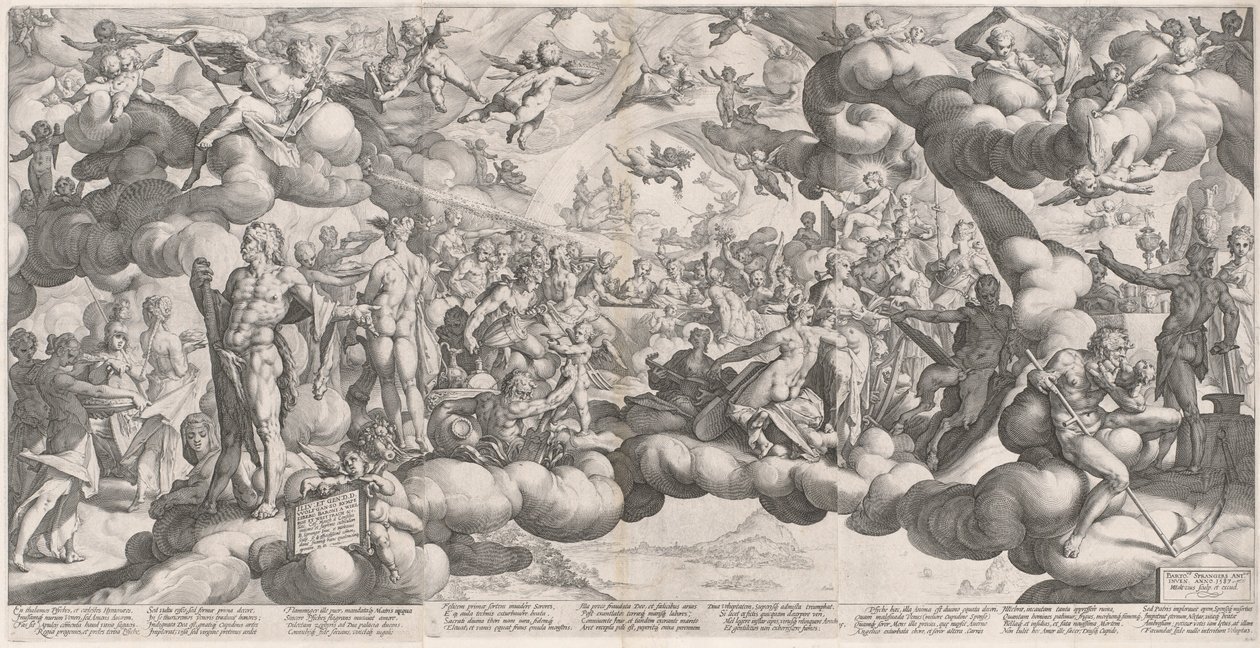 丘比特与赛琪的婚礼 作者 Hendrik Goltzius 在 Bartholomaeus Spranger 之后