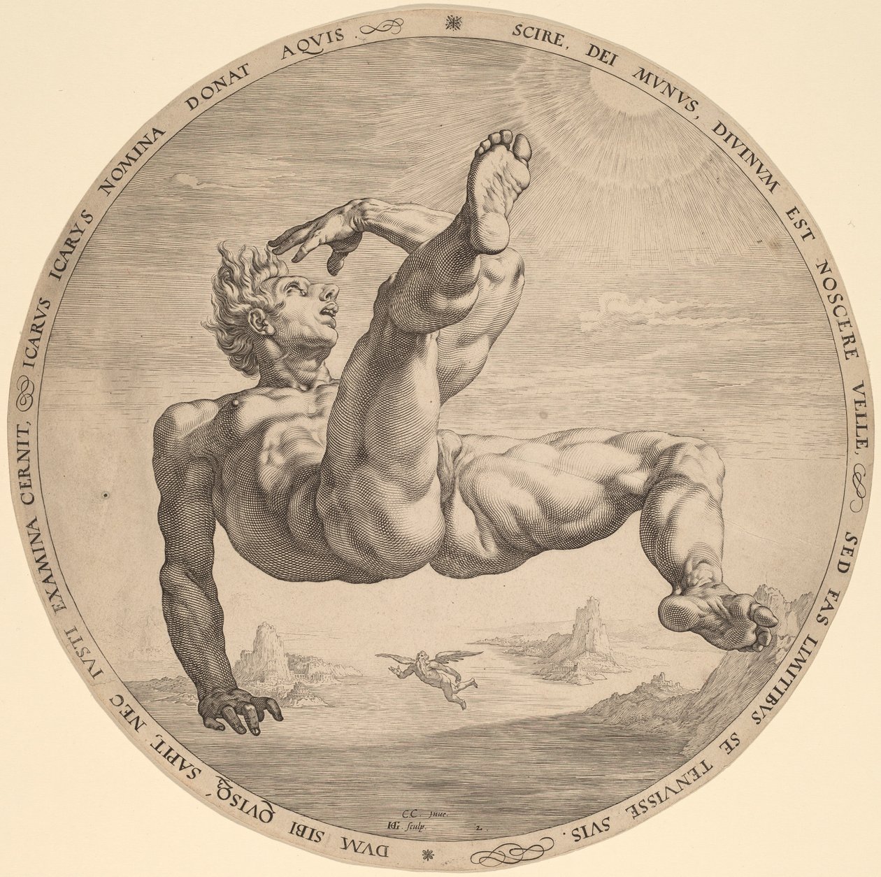 伊卡洛斯 作者 Hendrik Goltzius，在 Cornelis Cornelisz van Haarlem 之后