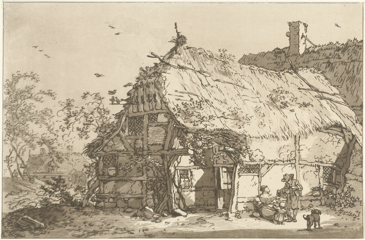 Boerderij met een gezin op het erf
为学习风景画的人计算的十二种设计（丛书名） 作者 亨德里克·迈耶