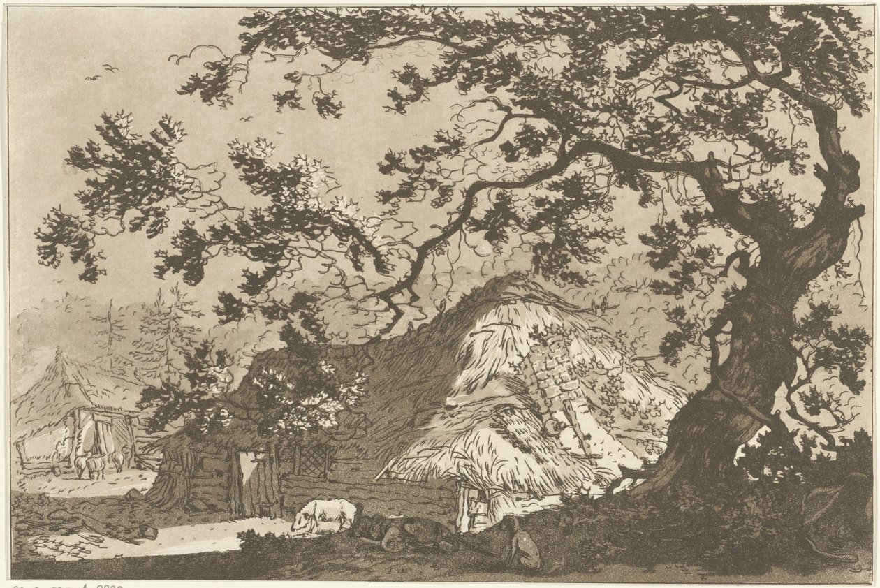 Landschap met twee boerderijen
为学习风景画的人计算的十二种设计（丛书名） 作者 亨德里克·迈耶