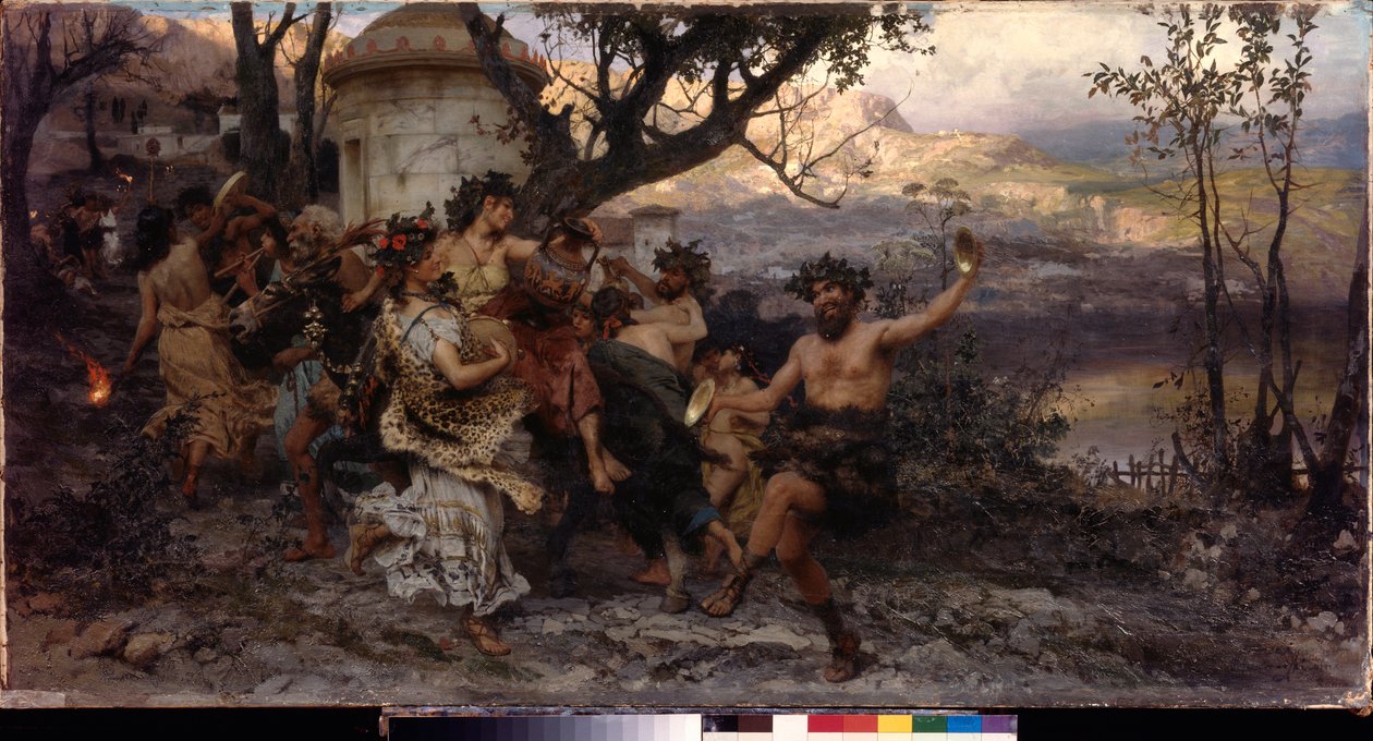 巴卡纳。亨利克-西米拉兹基（Henryk Siemiradzki，1843-1902 年）的画作，布面油画，约创作于 1890 年。波兰艺术 作者 亨里克·谢米拉兹基