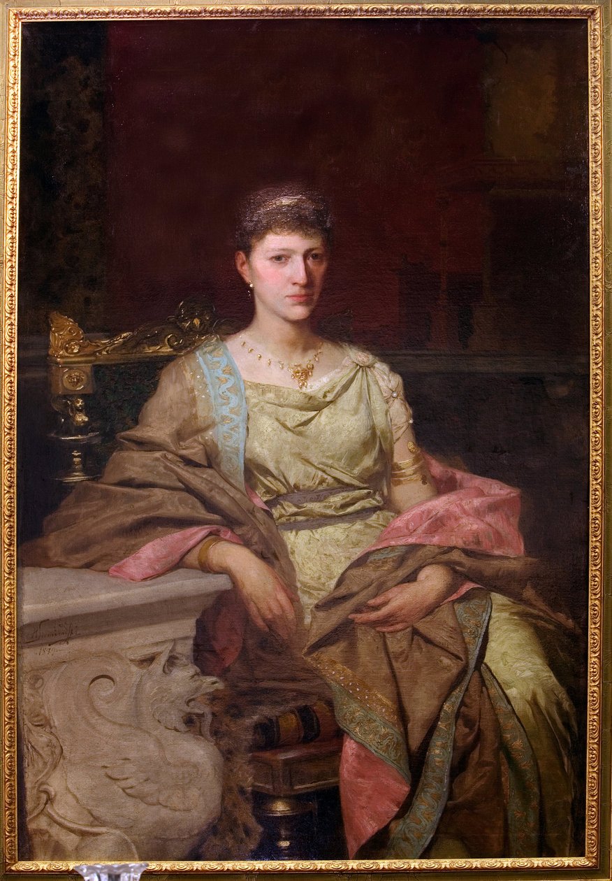 Tyszkiewicz 伯爵夫人肖像（？）亨利克-西米拉兹基（Henryk Siemiradzki，1843-1902 年）的画作，布面油画 作者 亨里克·谢米拉兹基