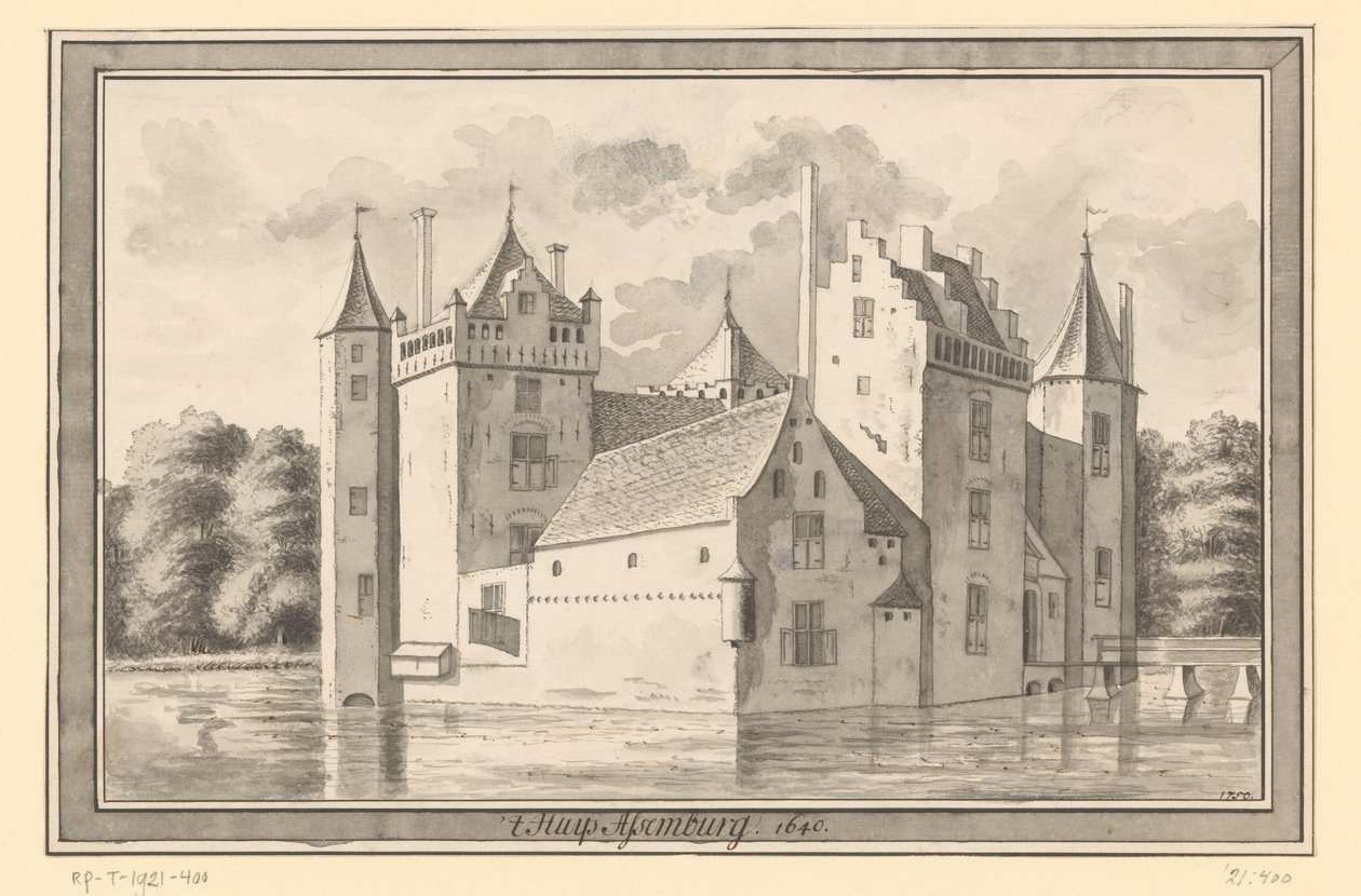 海姆斯克附近的阿森堡风景，1640 年
t Huys Assemburg，1640 年（标题在实物上） 作者 亨德里克·塔维尼尔（可能）