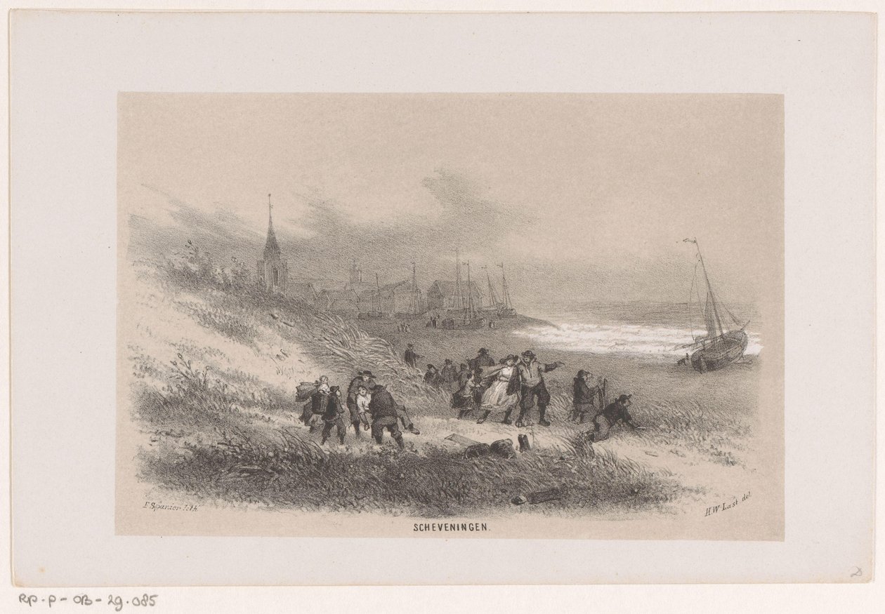 1860 年 5 月 28 日暴风雨中的席凡宁根
谢凡宁根（标题在实物上）
这本画册包含 10 幅石版画素描，描绘了 1860 年 5 月 28 日暴风雨在斯海弗宁恩的