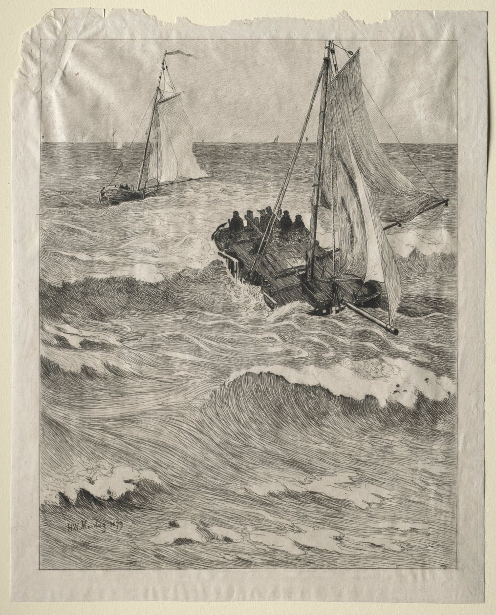 海洋场景，1879年。 作者 亨德里克·威廉·梅斯达格