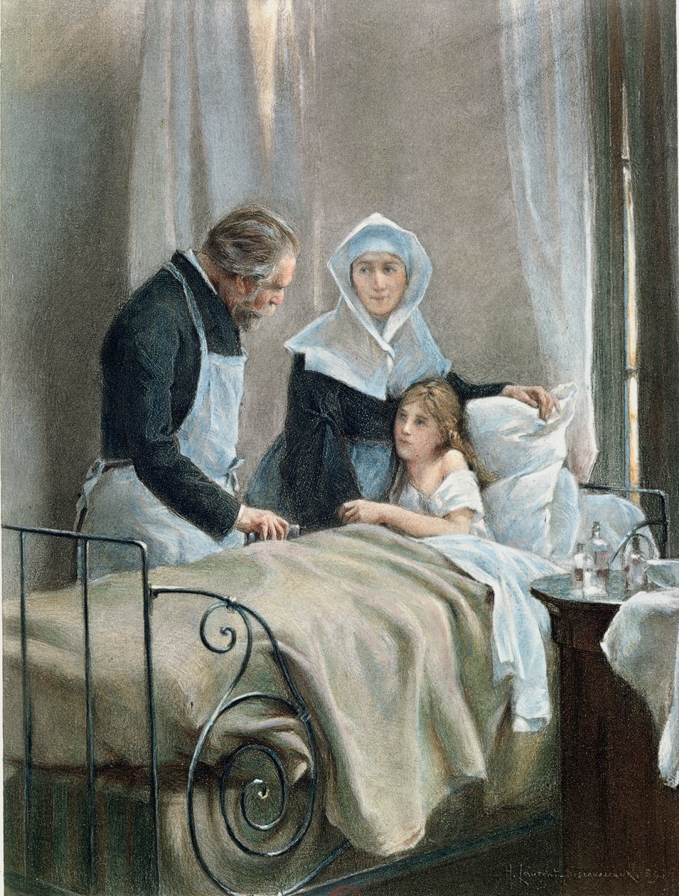 生病的孩子 作者 亨利·阿方斯（Henri Alphonse）Louis Laurent Desrousseaux