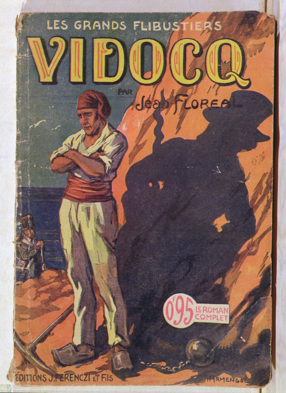 Vidocq在刑事殖民地，由Jean Floreal撰写的“Vidocq”一书封面，由J. Ferenczi出版，1925年（彩色版画） 作者 亨利·阿曼戈尔