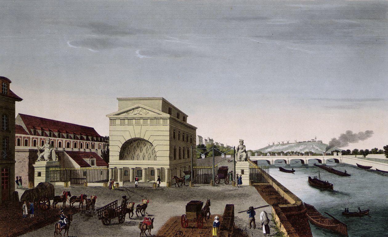 Barriere de Passy，电话：1815-20（彩色版画） 作者 亨利·库沃西耶·沃辛（Henri Courvoisier-Voisin）