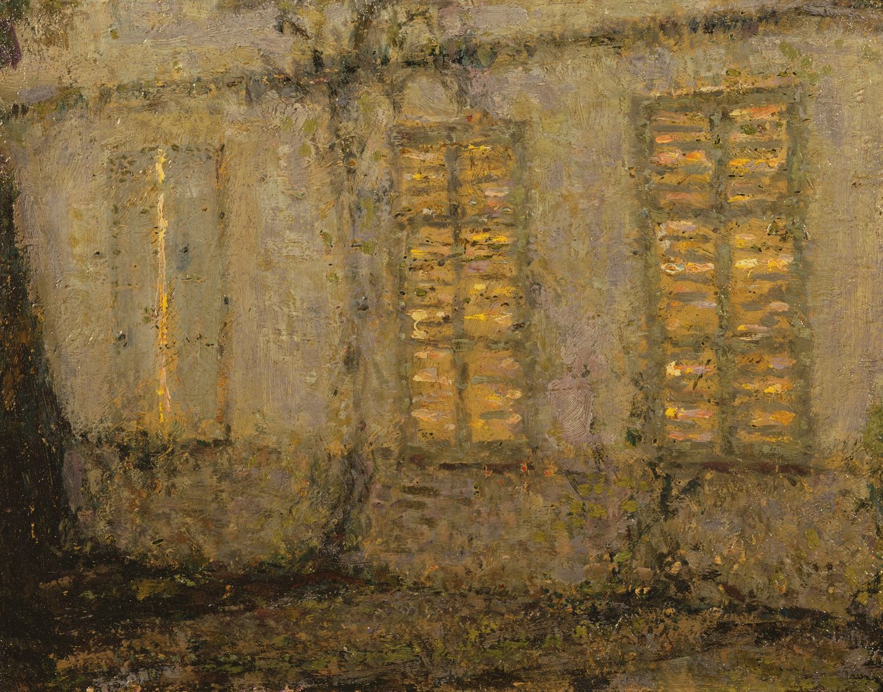 闭合的百叶窗，月光，Gerberoy，c.1932 作者 亨利·尤金·奥古斯丁·勒·斯达纳