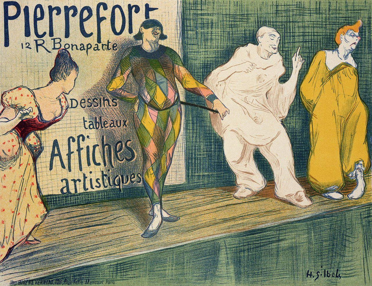 复制海报广告&39;Pierrefort Artistic Posters&39;，Rue Bonaparte，1897 作者 亨利·加布里埃尔·伊贝尔斯