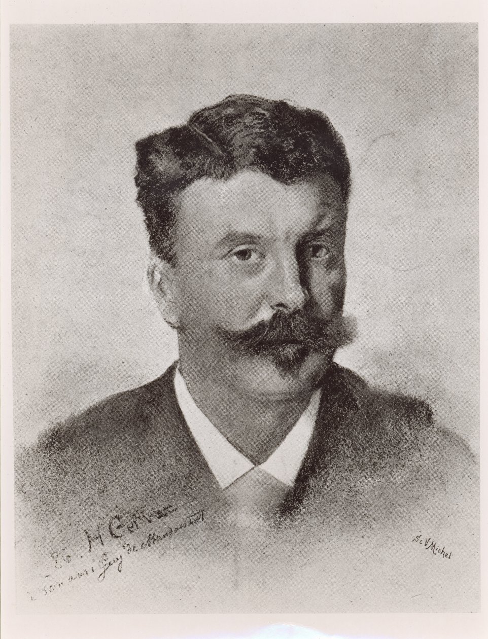 Guy de Maupassant（1850-93），由Victor Augustin Michel（1828-91）刻 作者 亨利·格维克斯