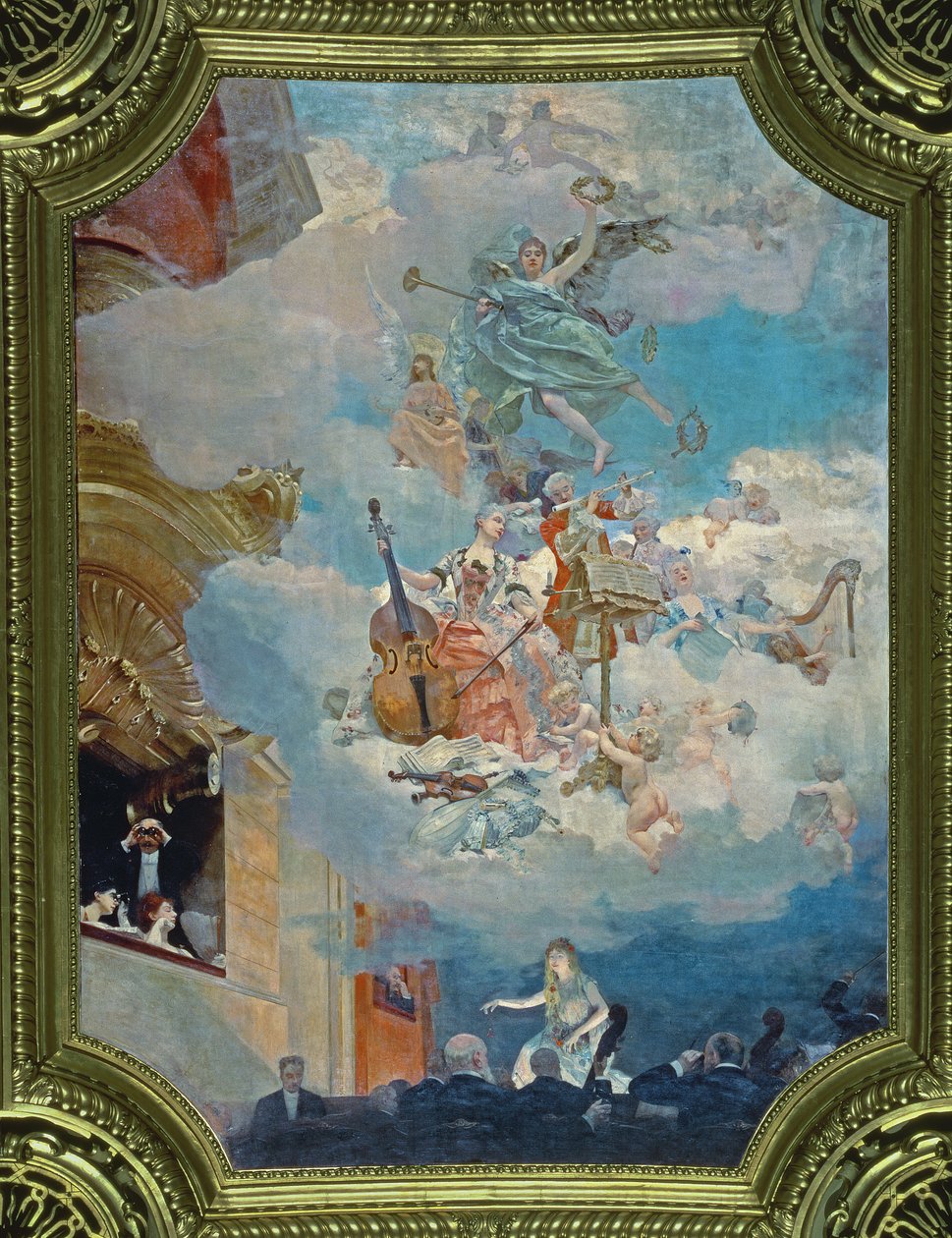音乐横跨时代，Salle des Fetes（舞厅）的天花板，1891年 作者 亨利·格维克斯