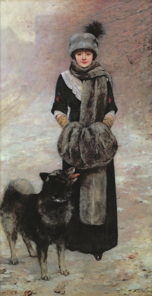 Colette Gervex的肖像，艺术家的女儿，1910年 作者 亨利·格维克斯