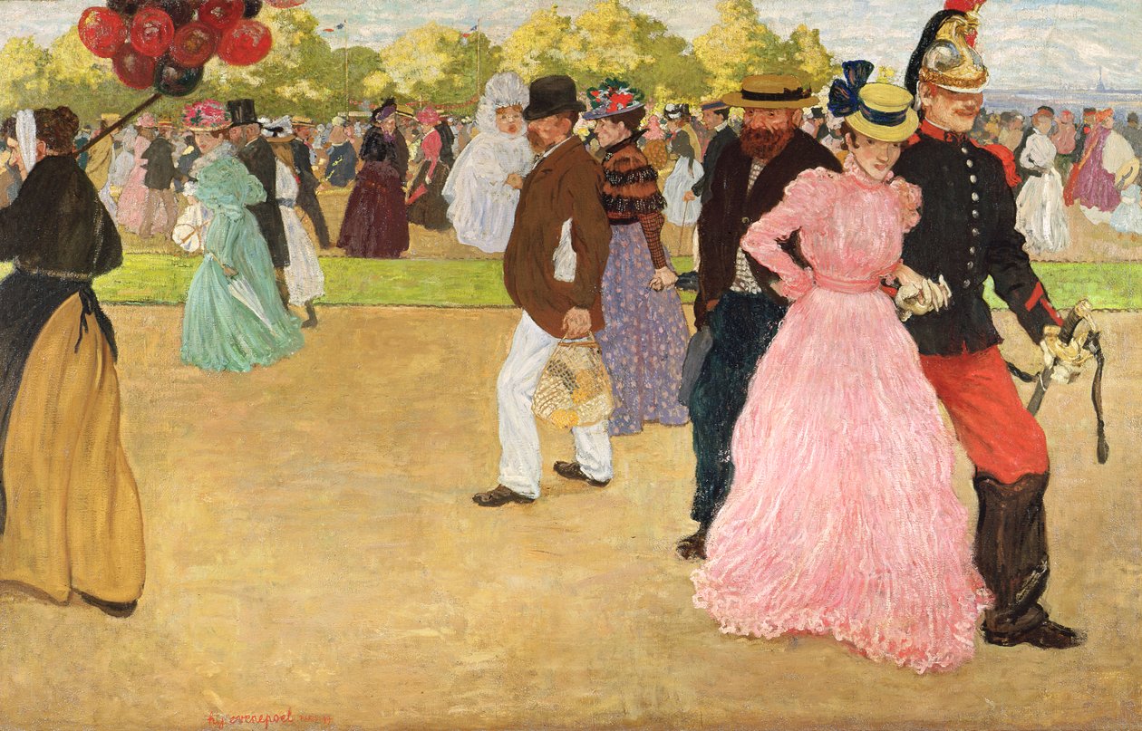 1899年在布洛涅森林（Bois de Boulogne）举行的周日漫步 作者 亨利·雅克·爱德华·埃弗内普尔