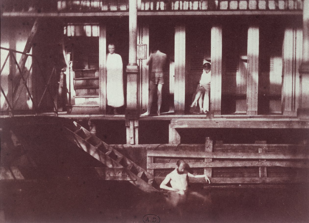 巴黎的公共浴场，c.1852（calotype） 作者 亨利·简·路易·勒·塞克