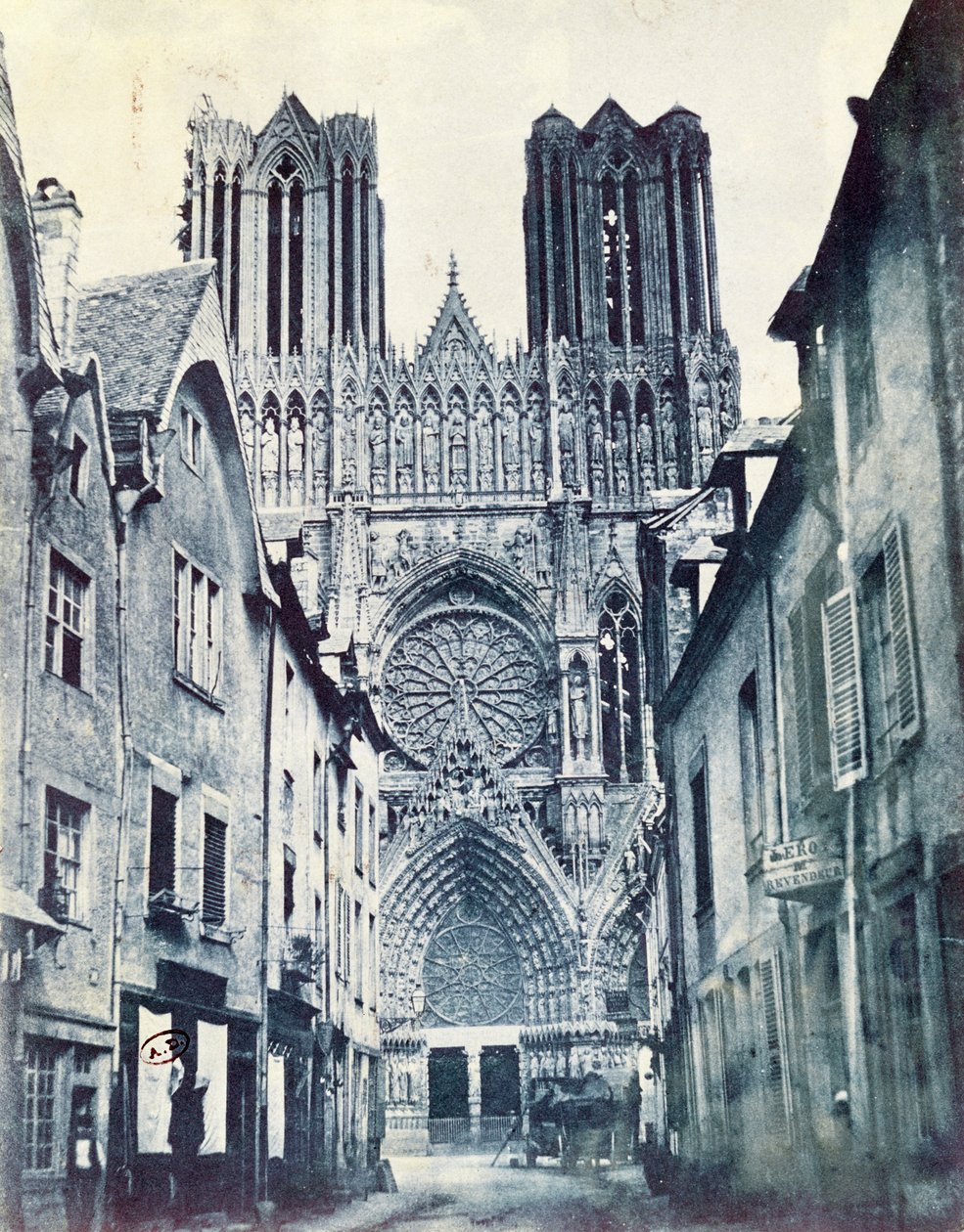 Rheims Cathedral c.1851（cyanotype） 作者 亨利·简·路易·勒·塞克