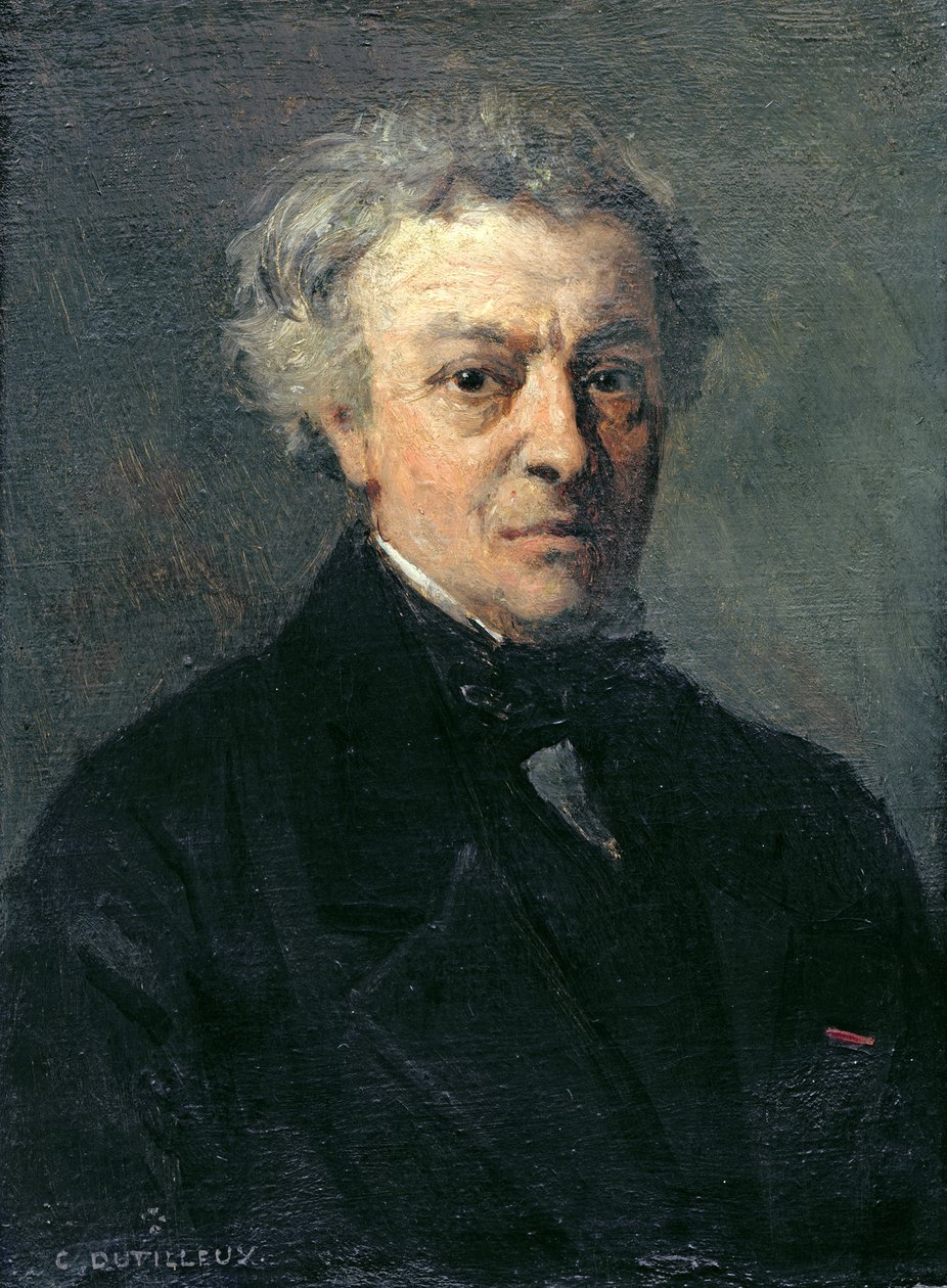 Camille Corot（1796-1875）c.1863的肖像 作者 亨利·约瑟夫·康斯坦特·迪蒂勒