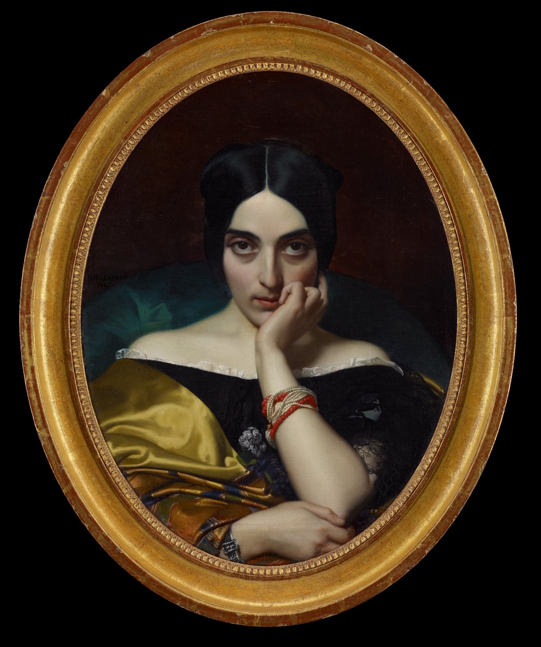 克莱门汀（阿尔方斯夫人）卡尔的肖像，1845年 作者 亨利·莱曼（Henri Lehmann）