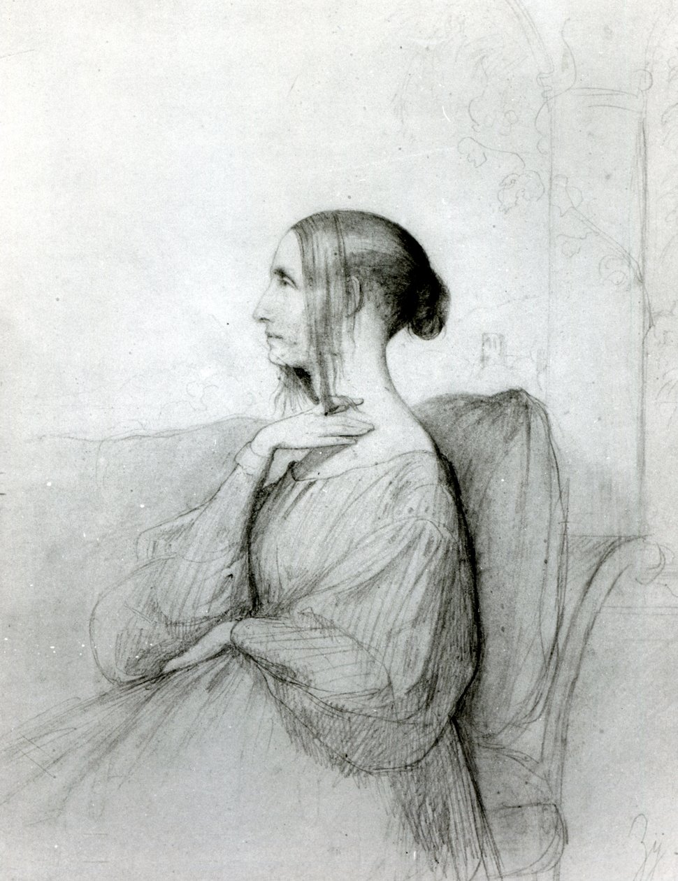 Marie d&39;Agoult的肖像（1805-76） 作者 亨利·莱曼（Henri Lehmann）