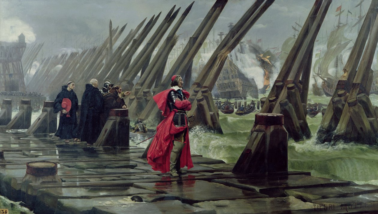 Richelieu（1585-1642）在拉罗谢尔的海墙上，1881年（另见307586） 作者 亨利·保罗·莫特