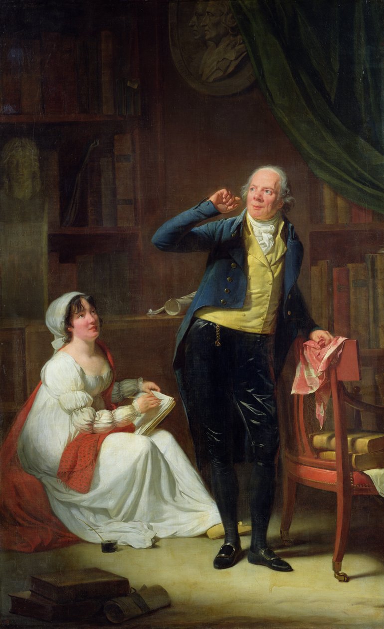 Jacques Delille（1738-1813）和他的妻子，1802年 作者 亨利·皮埃尔·丹洛