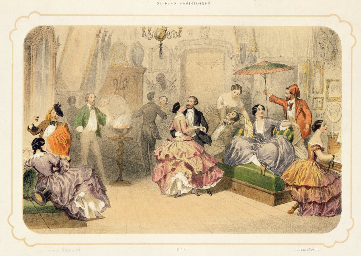 来自&39;Soirees Parisiennes&39;的艺术家拳，由j刻。香槟酒 作者 亨利·德·蒙托