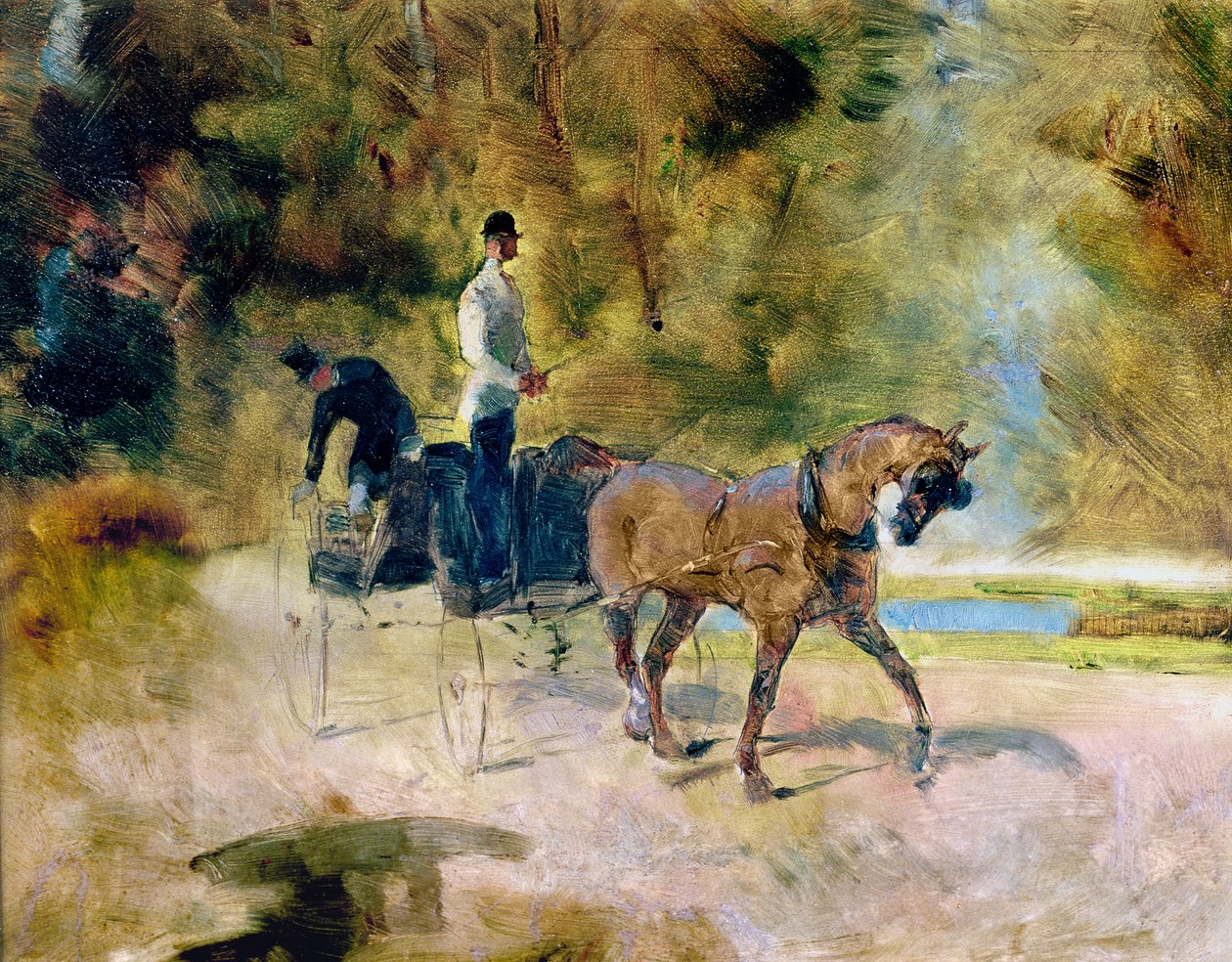 一辆狗车，1880年 作者 亨利·德·图卢兹·劳特雷克