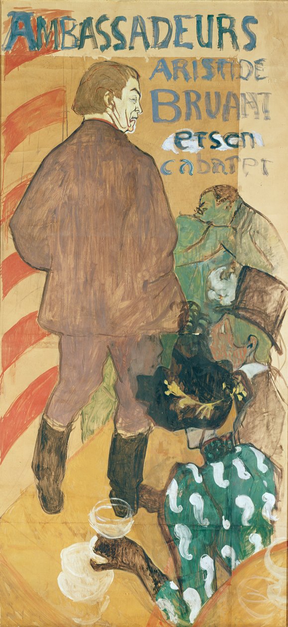 大使，阿里斯蒂德布鲁恩和他的歌舞表演，1892年（油卡） 作者 亨利·德·图卢兹·劳特雷克