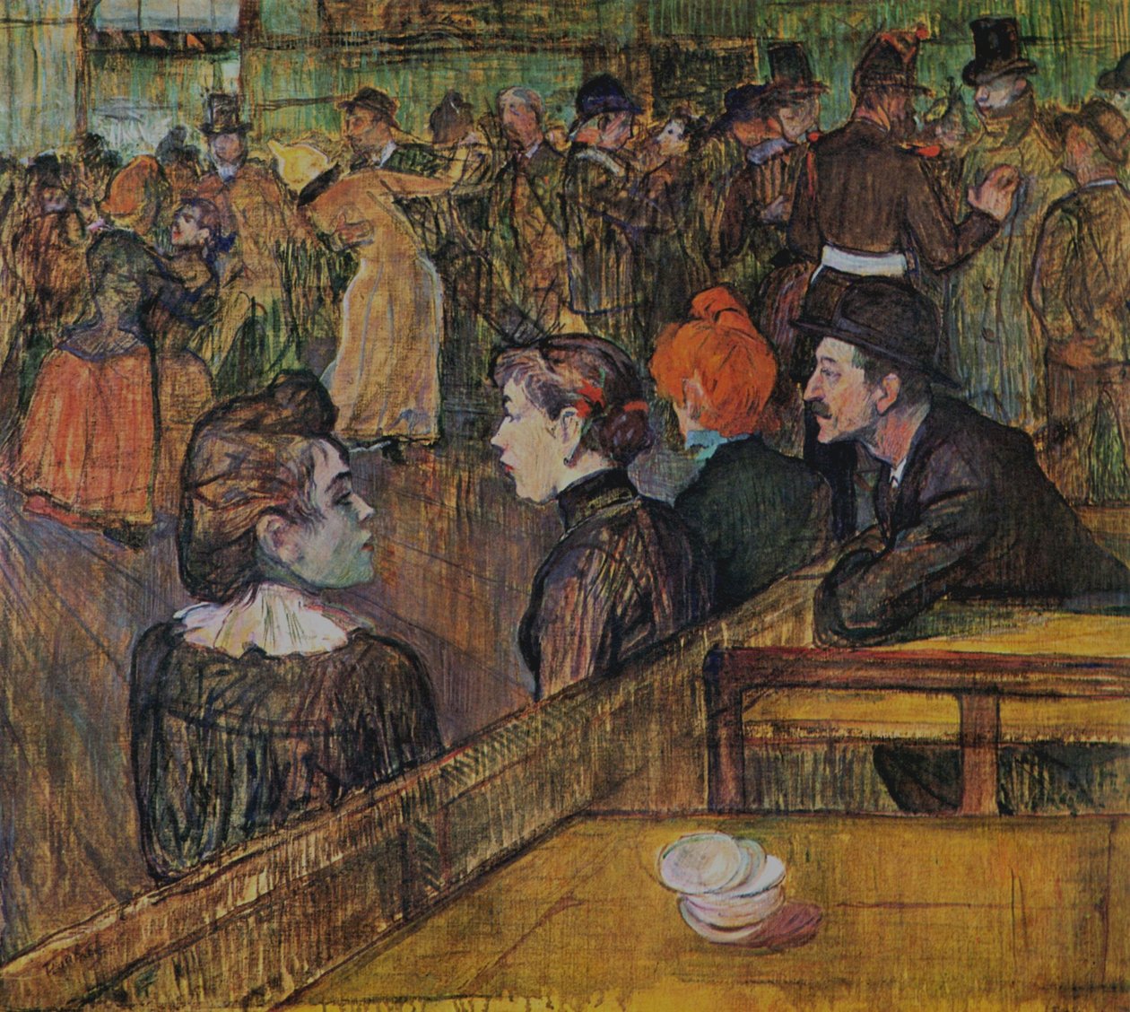 在Moulin de la Galette的球 作者 亨利·德·图卢兹·劳特雷克