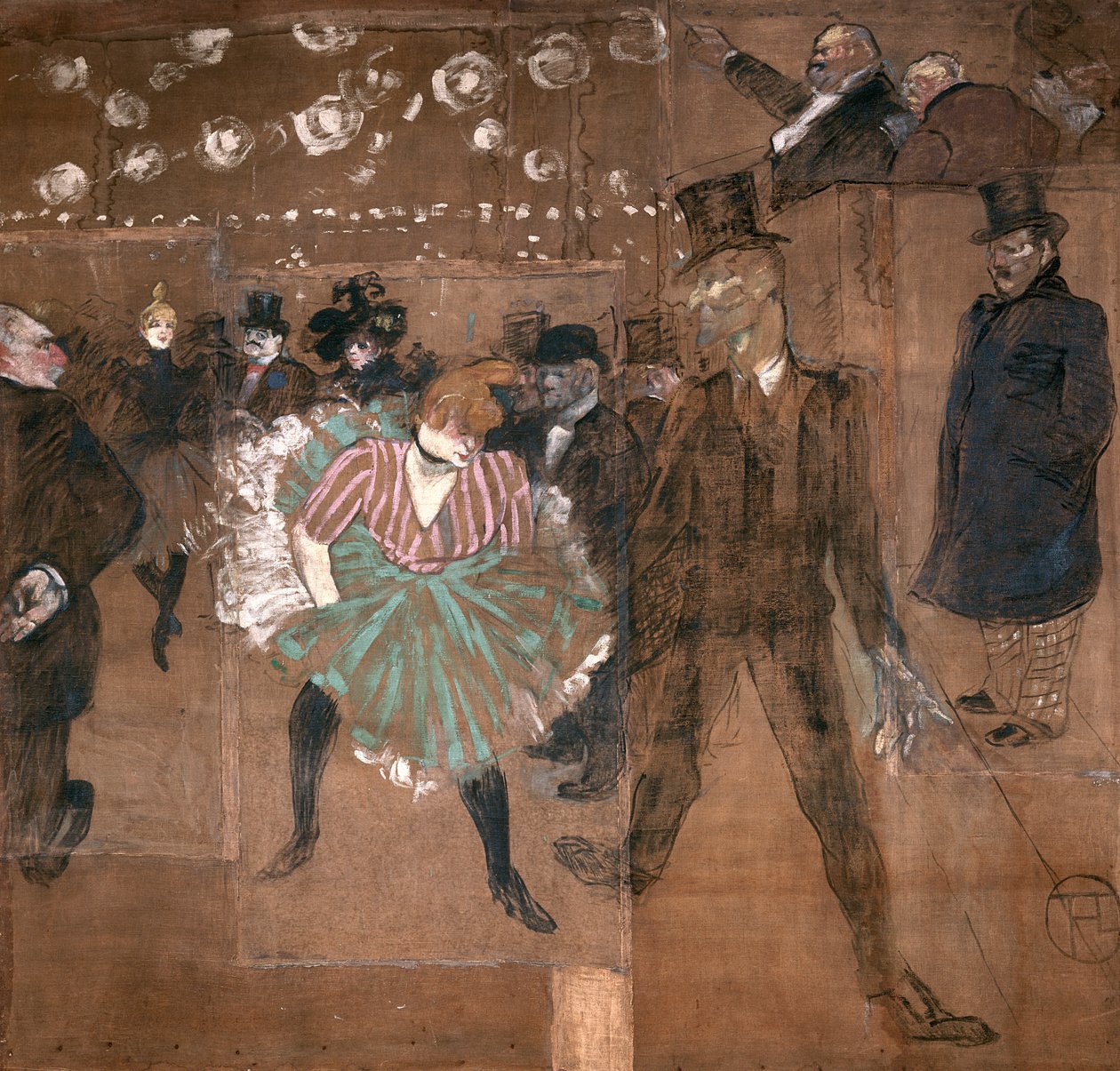 在红磨坊跳舞：The Goulue（1870-1927）和Valentin the Desosse（1843-1907）1895 作者 亨利·德·图卢兹·劳特雷克