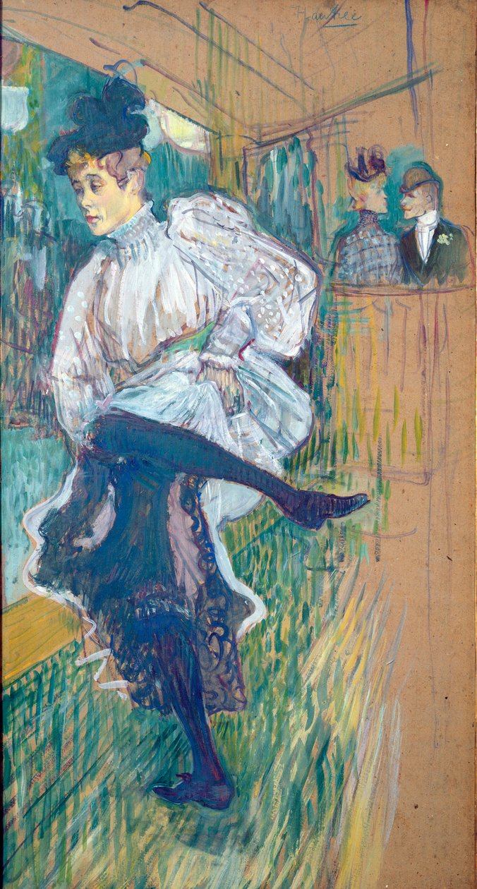 Jane Avril（1868-1943）Dancing，c.1892（oil on card） 作者 亨利·德·图卢兹·劳特雷克