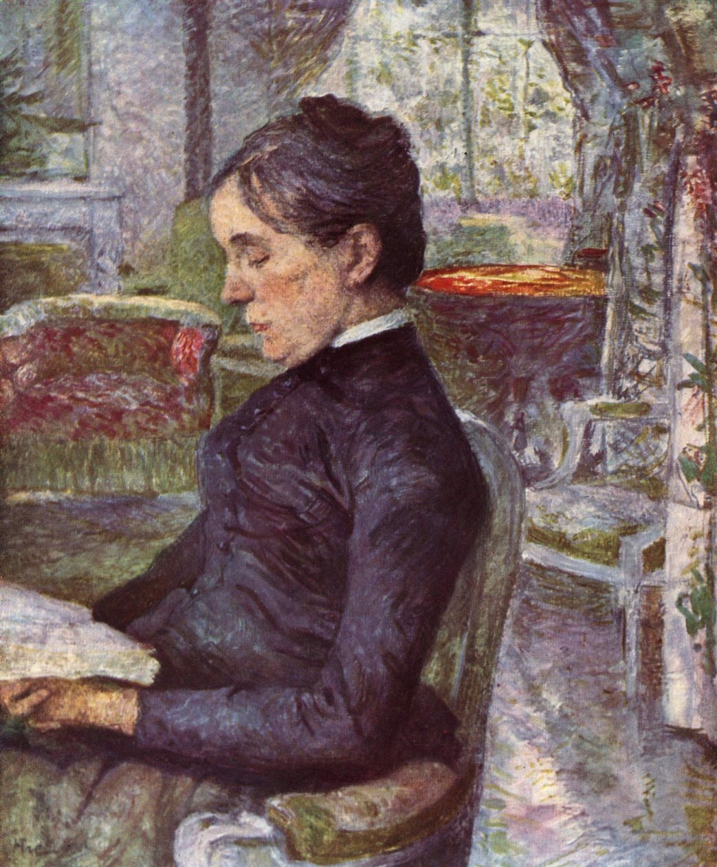 伯爵夫人A. de Toulouse-Lautrec的肖像 作者 亨利·德·图卢兹·劳特雷克
