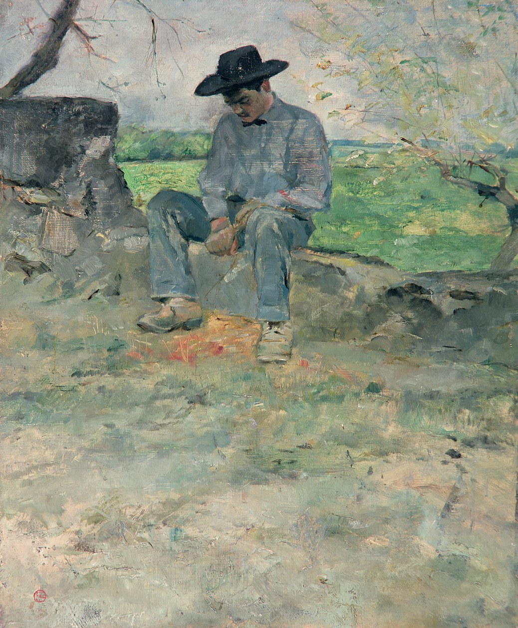 年轻的Routy在Celeyran，1882年 作者 亨利·德·图卢兹·劳特雷克