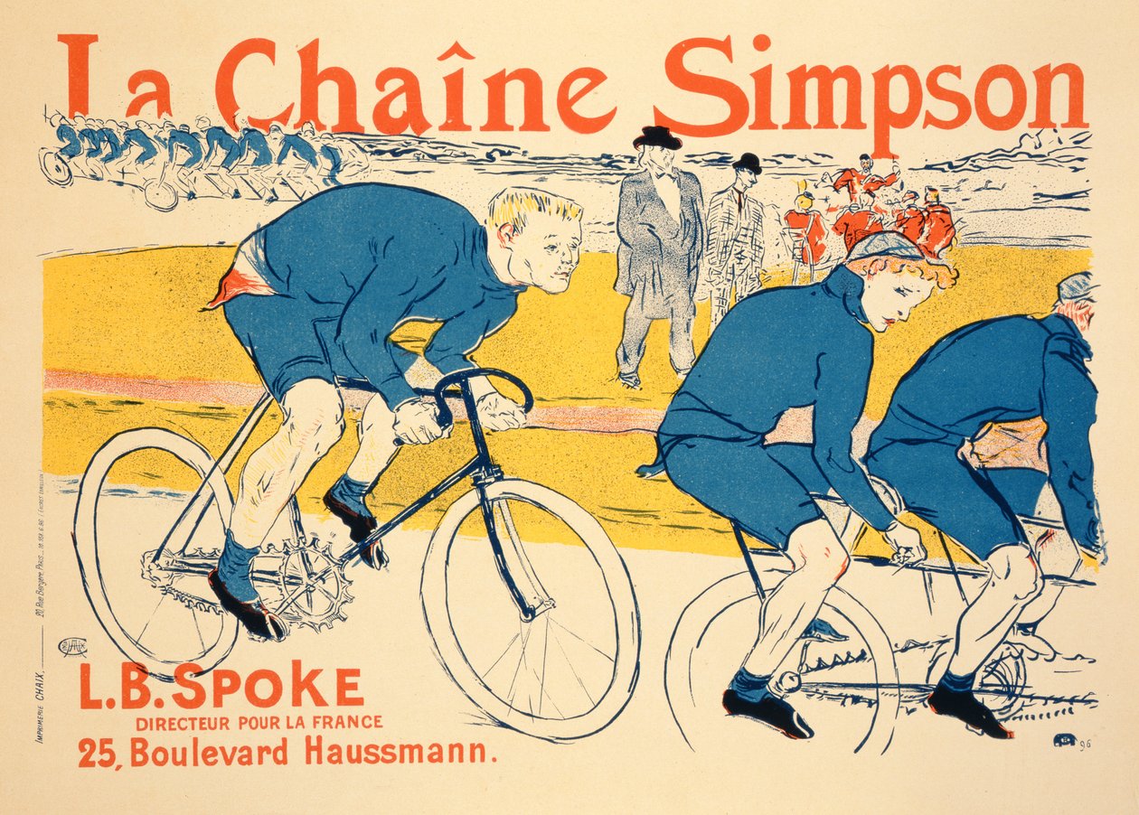 复制一张海报广告&39;The Simpson Chain&39;，巴黎，1896年（见SSI 39945） 作者 亨利·德·图卢兹·劳特雷克