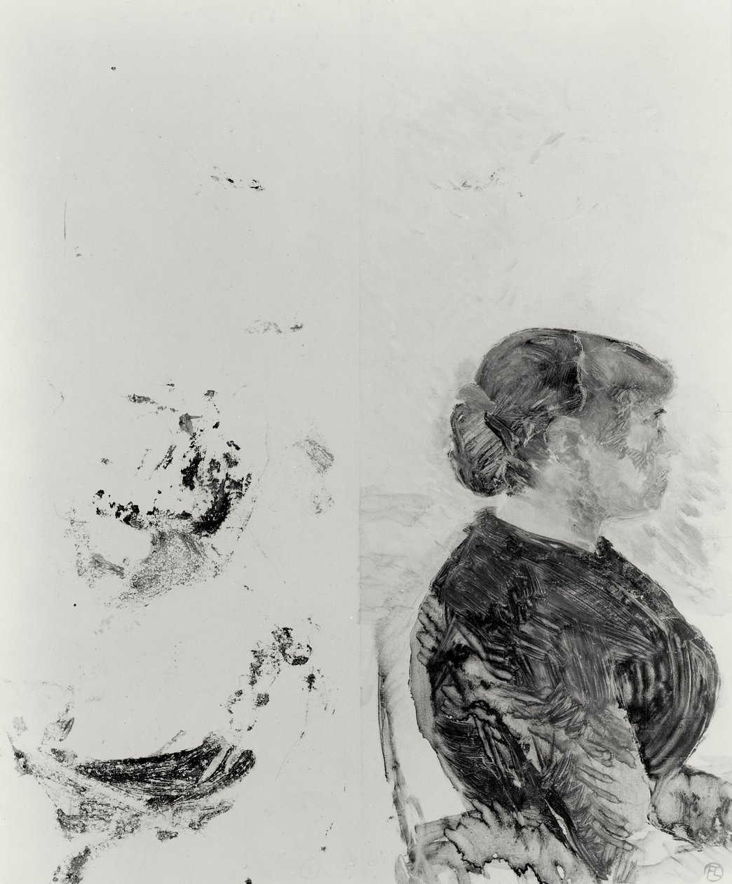炮兵和他的妻子研究，1886年（monotype） 作者 亨利·德·图卢兹·劳特雷克