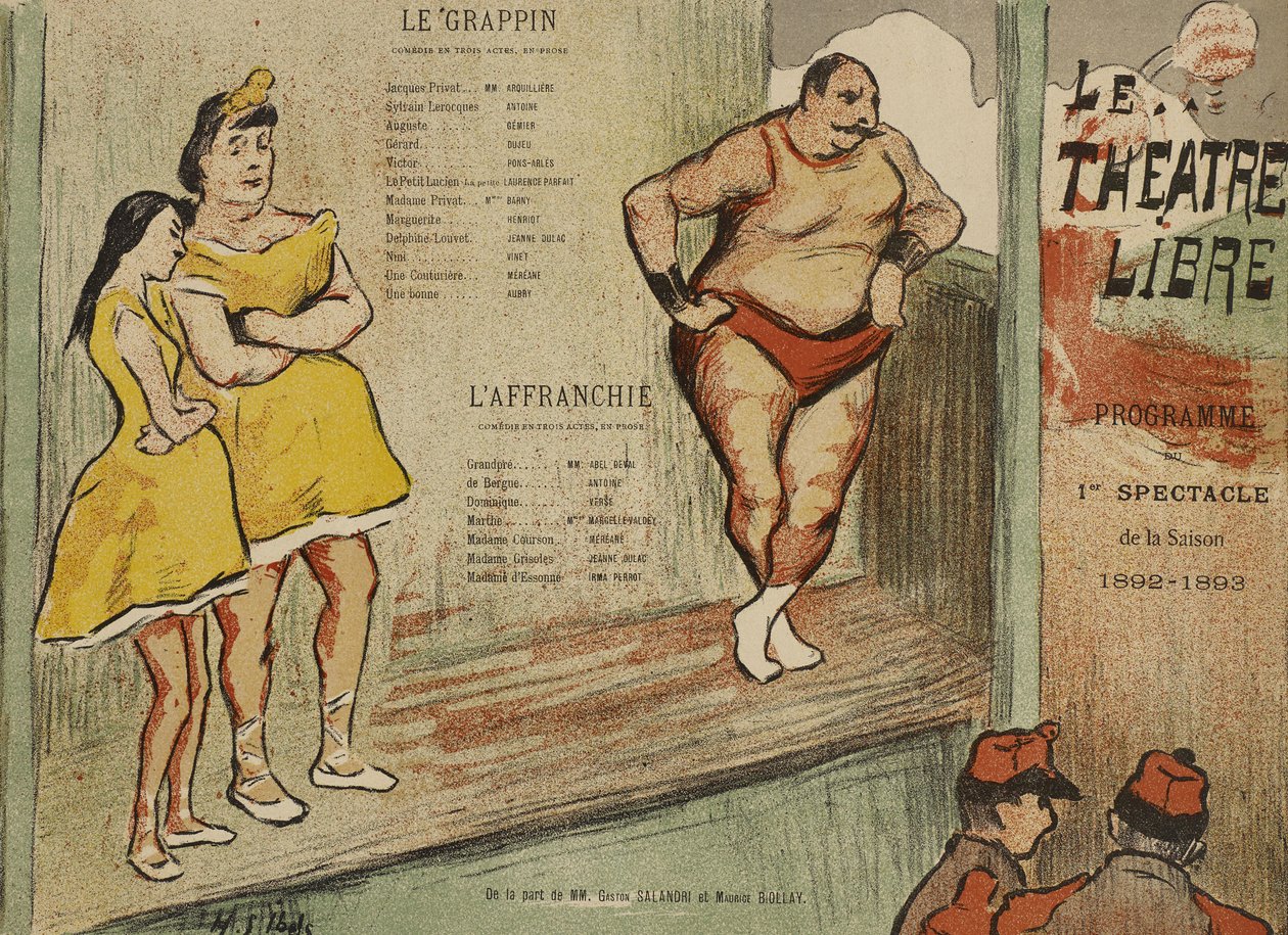 Le Grappin和L&39;Affranchie的ThéâtreLibre生产计划 作者 亨利·加布里埃尔·伊贝尔斯