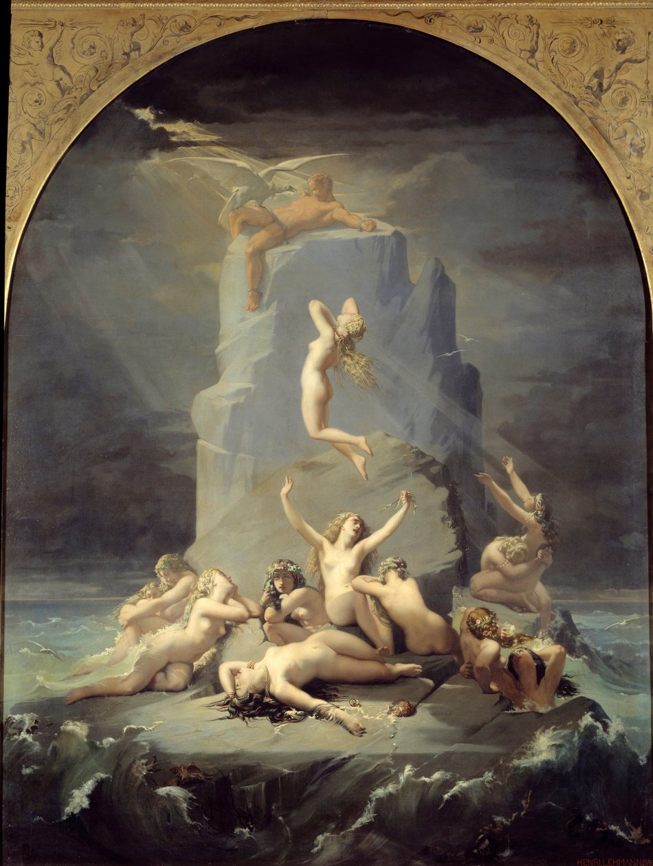 岩石或普罗米修斯脚下的海洋生物的荒凉是链 亨利·莱曼 (Karl Ernest (Ernst) Rudolf Heinrich Salem dit) (1814-1882) 1850 年 Gap，Musee des Hautes Alpes 作者 亨利·莱曼（Henri Lehmann）