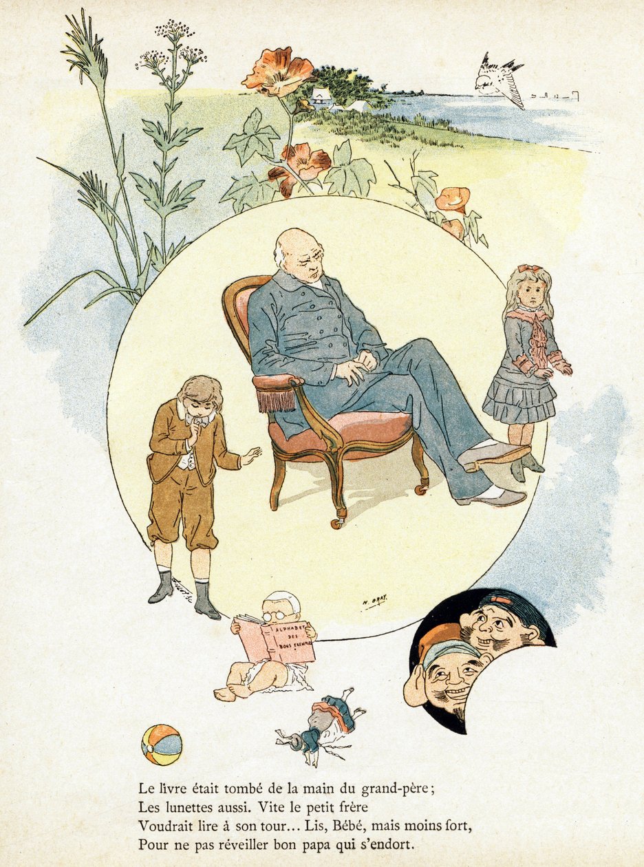 Engraving in "Alphabet des bons exemples". Jules Levy, editor. Illustrations by Henri Boulanger, a.k.a. Henri Gray . Texts by Mrs. P. Boulanger. Engraving and printing by Ch. Gillot, 79 rue Madame, Paris. Around 1890. Find in each image the illustrious wor 作者 亨利·格雷