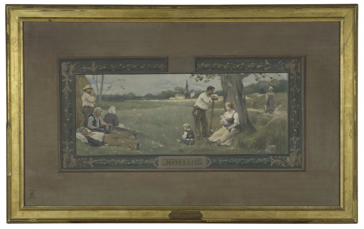 第 14 区市政厅婚姻大厅草图：产妇，1889 年（布面油画） 作者 亨利·阿德里安·塔努克斯