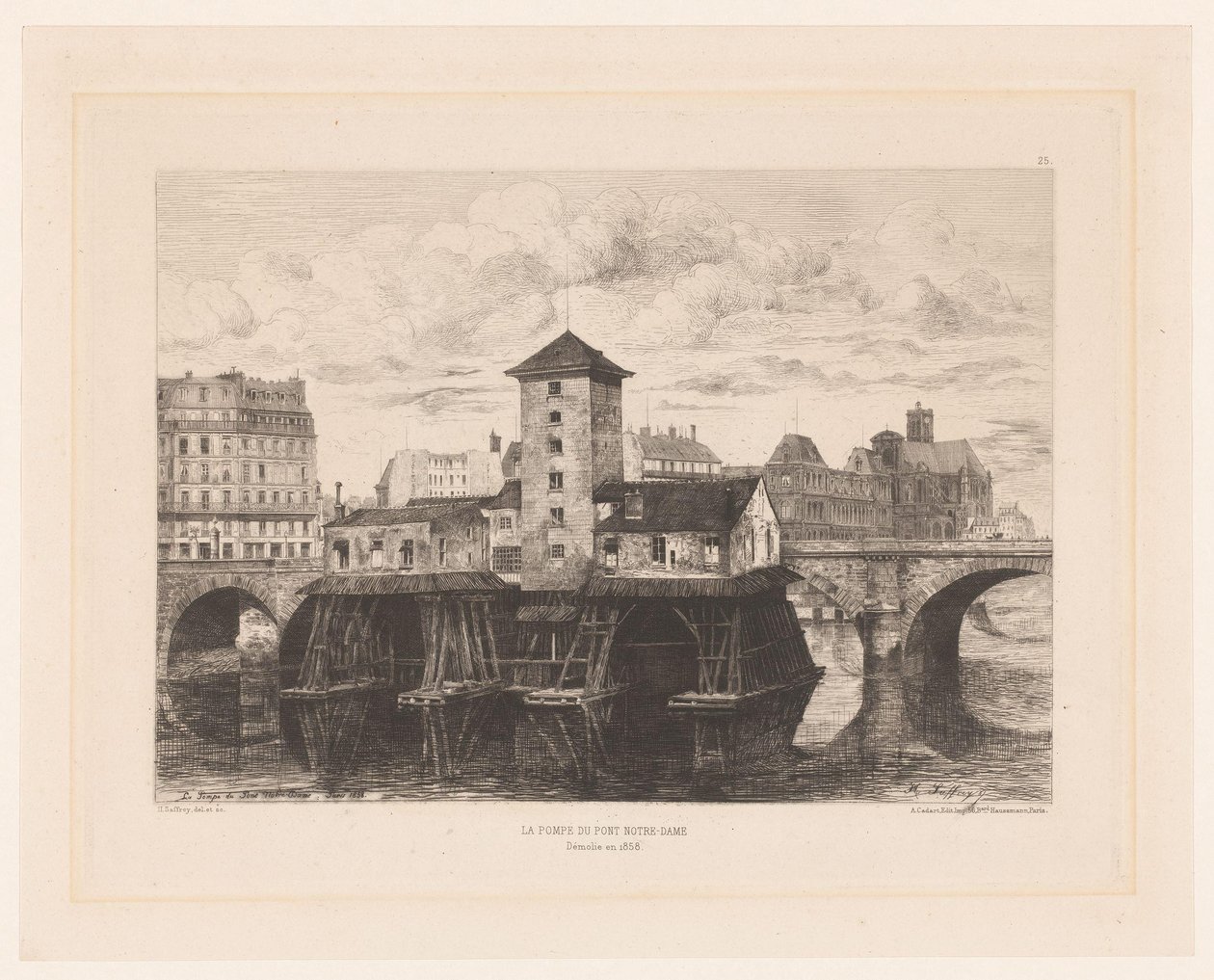 Gezicht op de Pont Notre-Dame
La Pompe du Pont Notre Dame（物上标题）
L