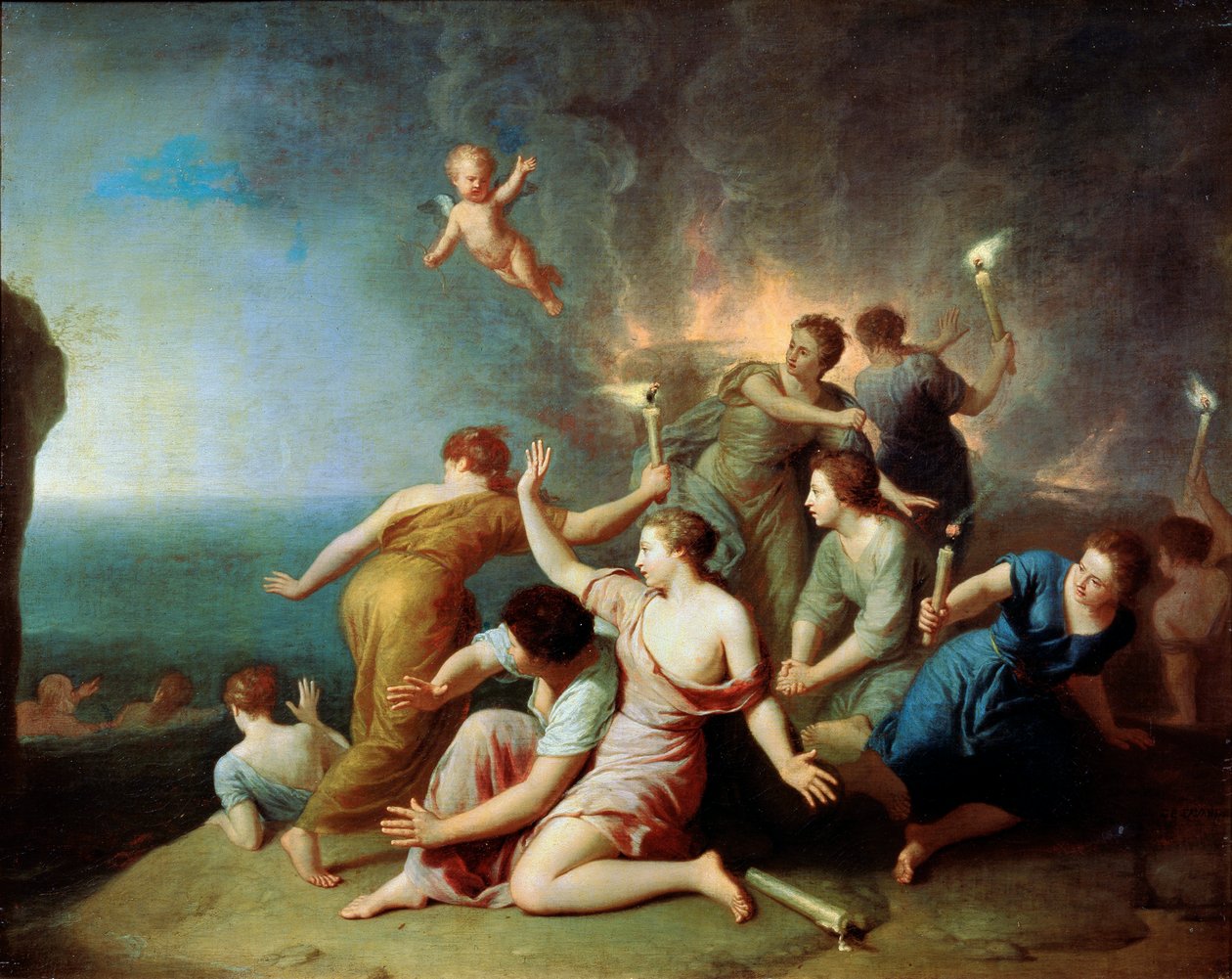焚烧忒勒马科斯之船的仙女们》，1746年 作者 Henri Antoine de Favannes