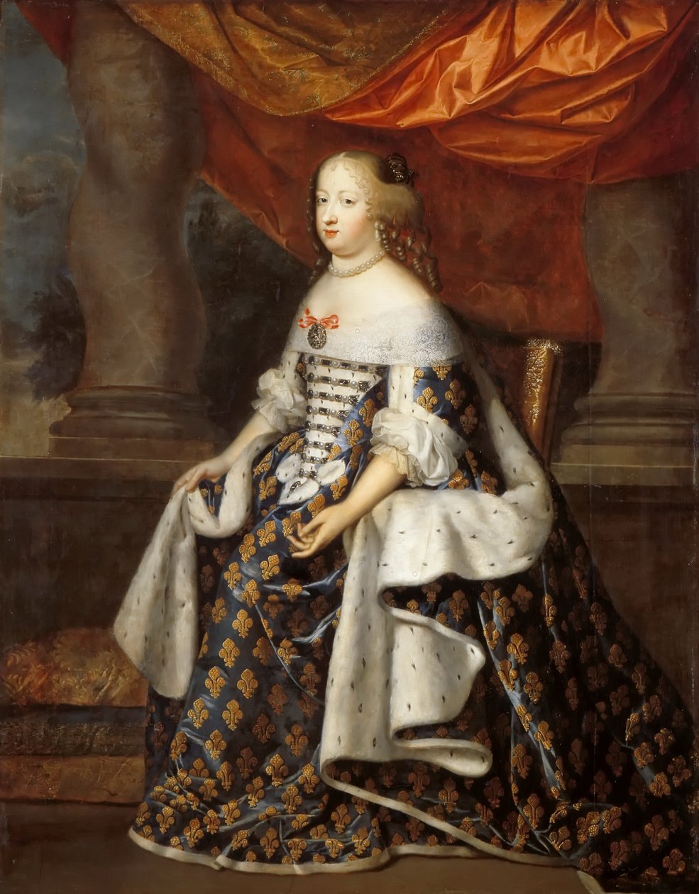 西班牙女王玛丽亚·特蕾莎的肖像1638-1683年为法国女王 作者 亨利·博布伦