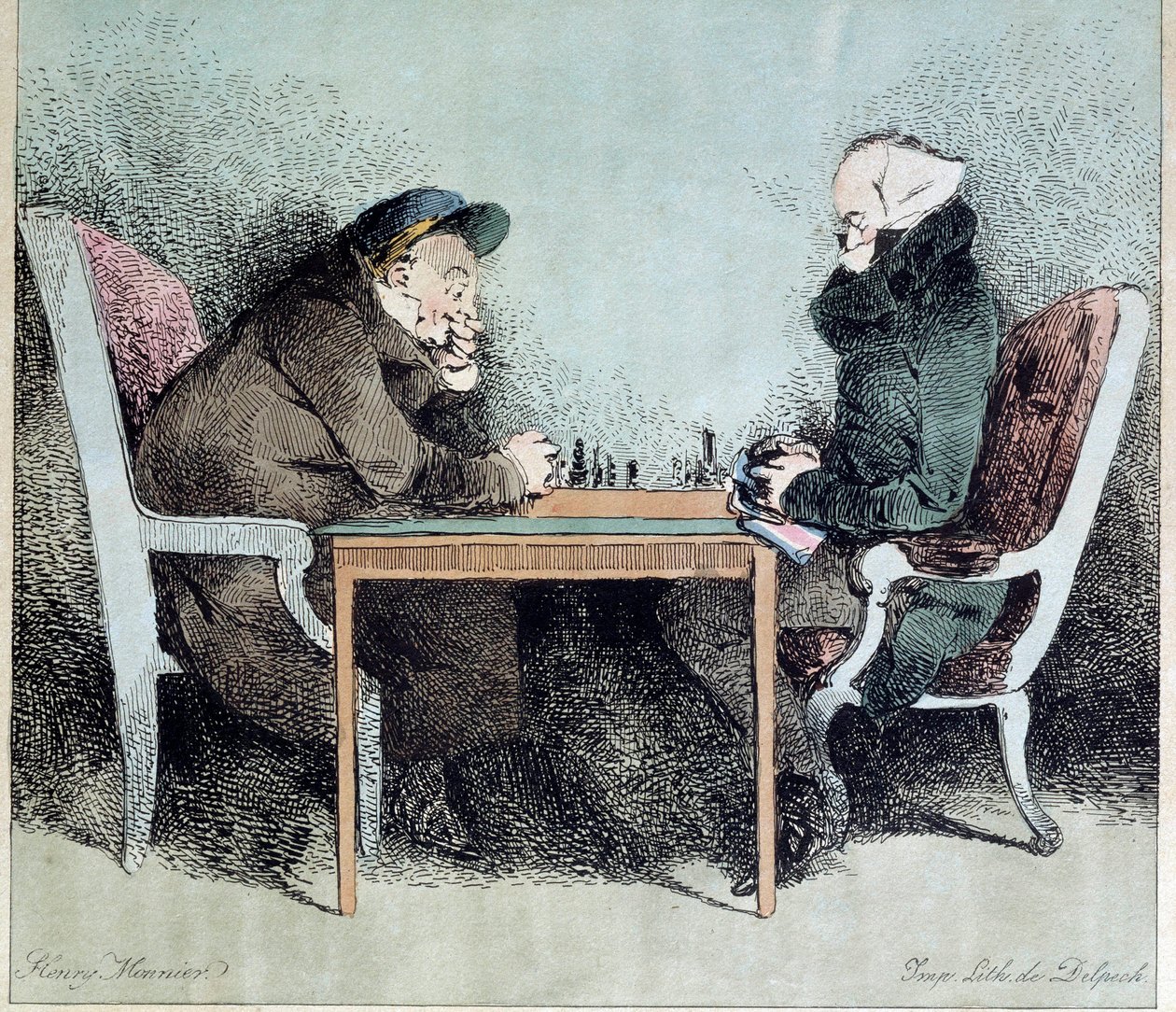 国际象棋选手亨利·蒙尼尔 (1805-1877) 雕刻 作者 亨利·邦纳维特·蒙尼尔
